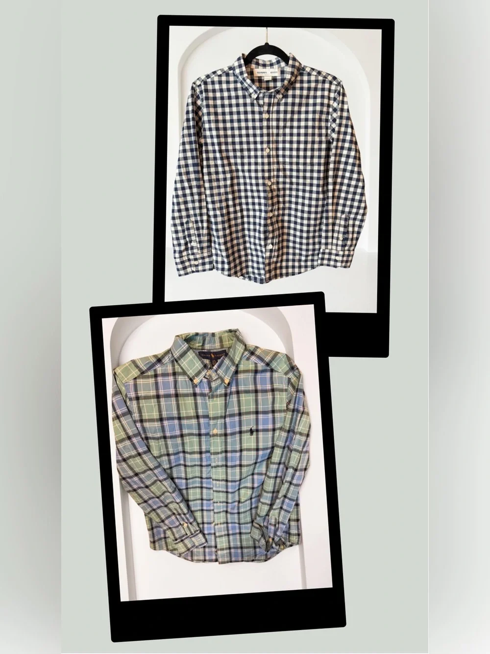 Lot of 2 Boys Button-Down Shirts Size L & XL Like New‎ Old Navy Ralph Lauren